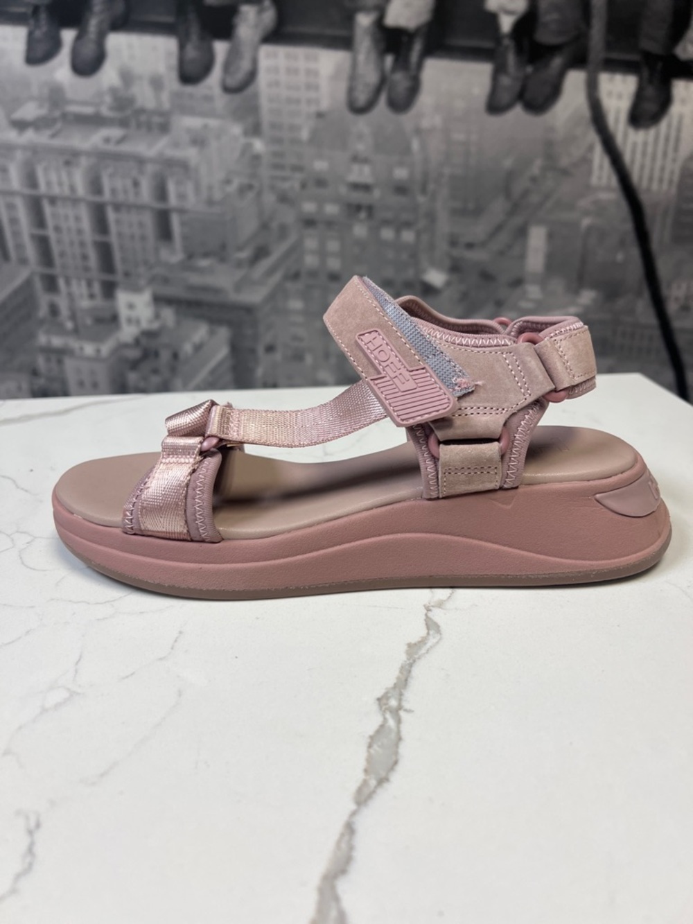 HOFF Ibiza Blush Pink Sport Sandals Size 7.5 EU 38Velcro Strap Comfort Platform - Picture 8 of 11